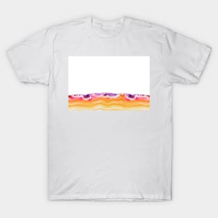 Abstract endless background, red orange agate slice striped mineral T-Shirt